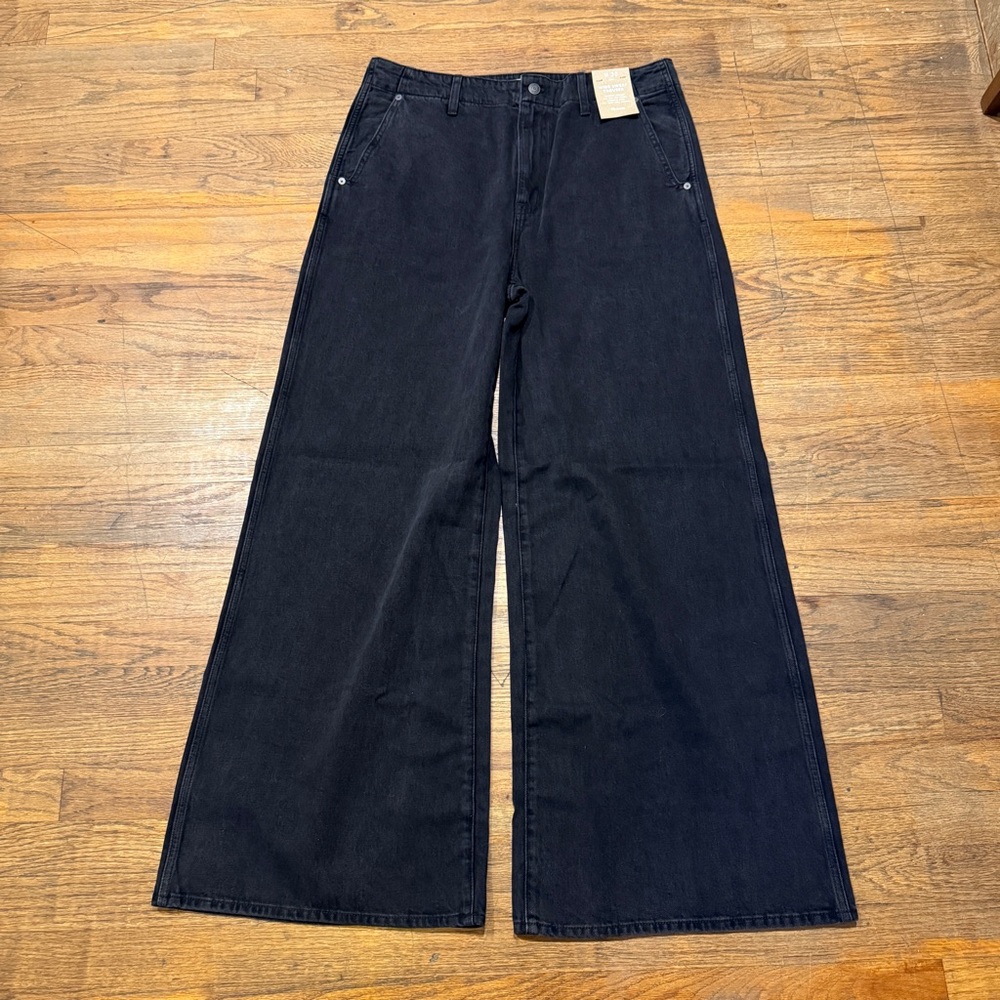Madewell Wide Sweep Denim Trousers in Bartholomew Wash